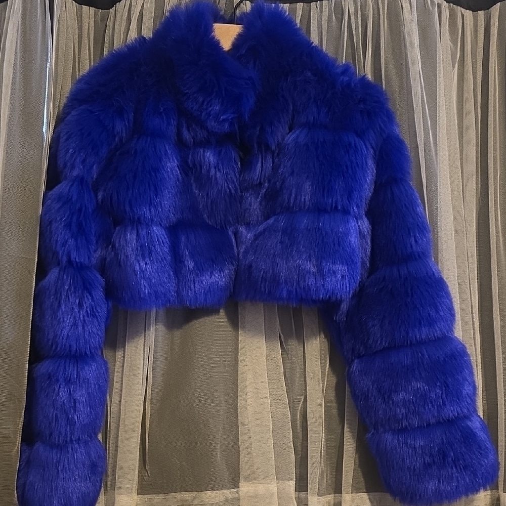 Vibrant Blue Teddy Jacket